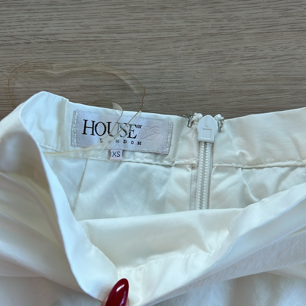 White Ruched Mini Dress - Picture 2 of 3